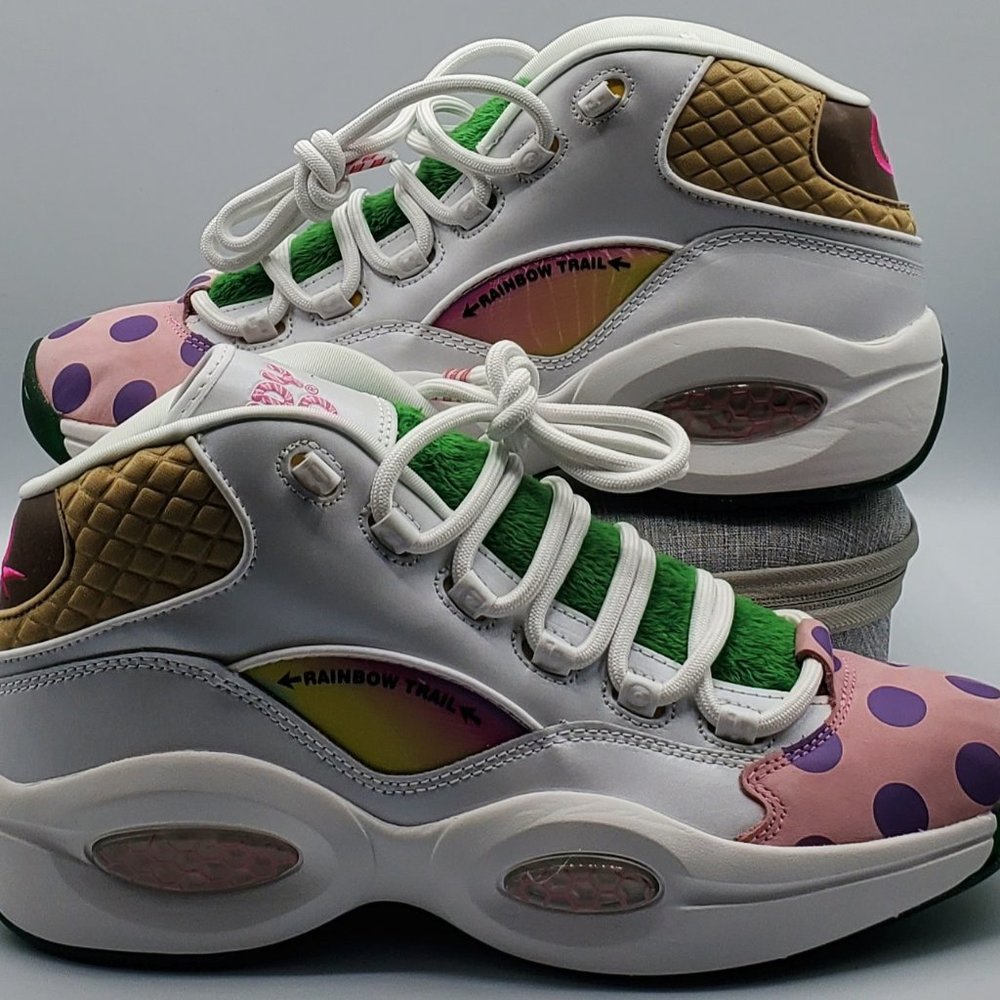 Reebok x Hasbro Question Mid Men's Size 10 'Candy Land' White GZ8826 Rare